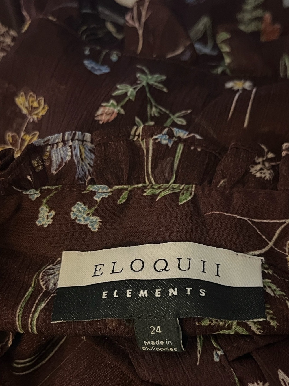 Eloquii Brown Flowy Floral Maxi Long Sleeve Belted Ruffle Flowy Shirt Dress 24 - Picture 8 of 12
